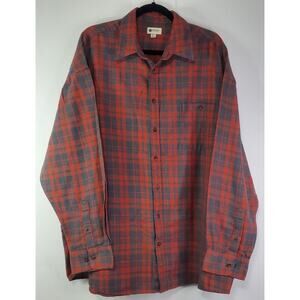 Haggar Clothing Mens Long Sleeve Button Down Shirt 2XLT plaid Light Flannel